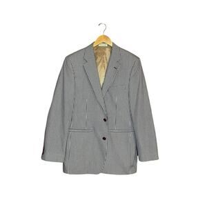 Orvis Plaid Blazer Mens 40R Navy White Sports Coat Preppy Formal Business